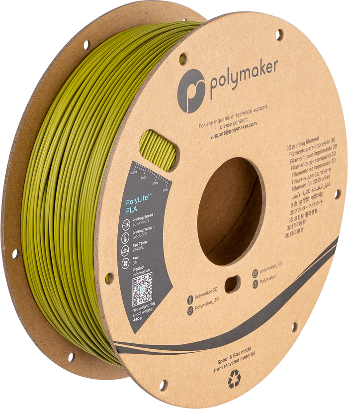 Filamento PLA PolyLite color verde olivo