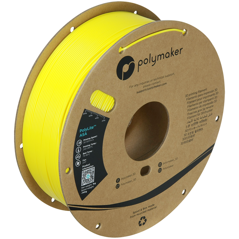 Filamento ASA PolyLite color amarillo