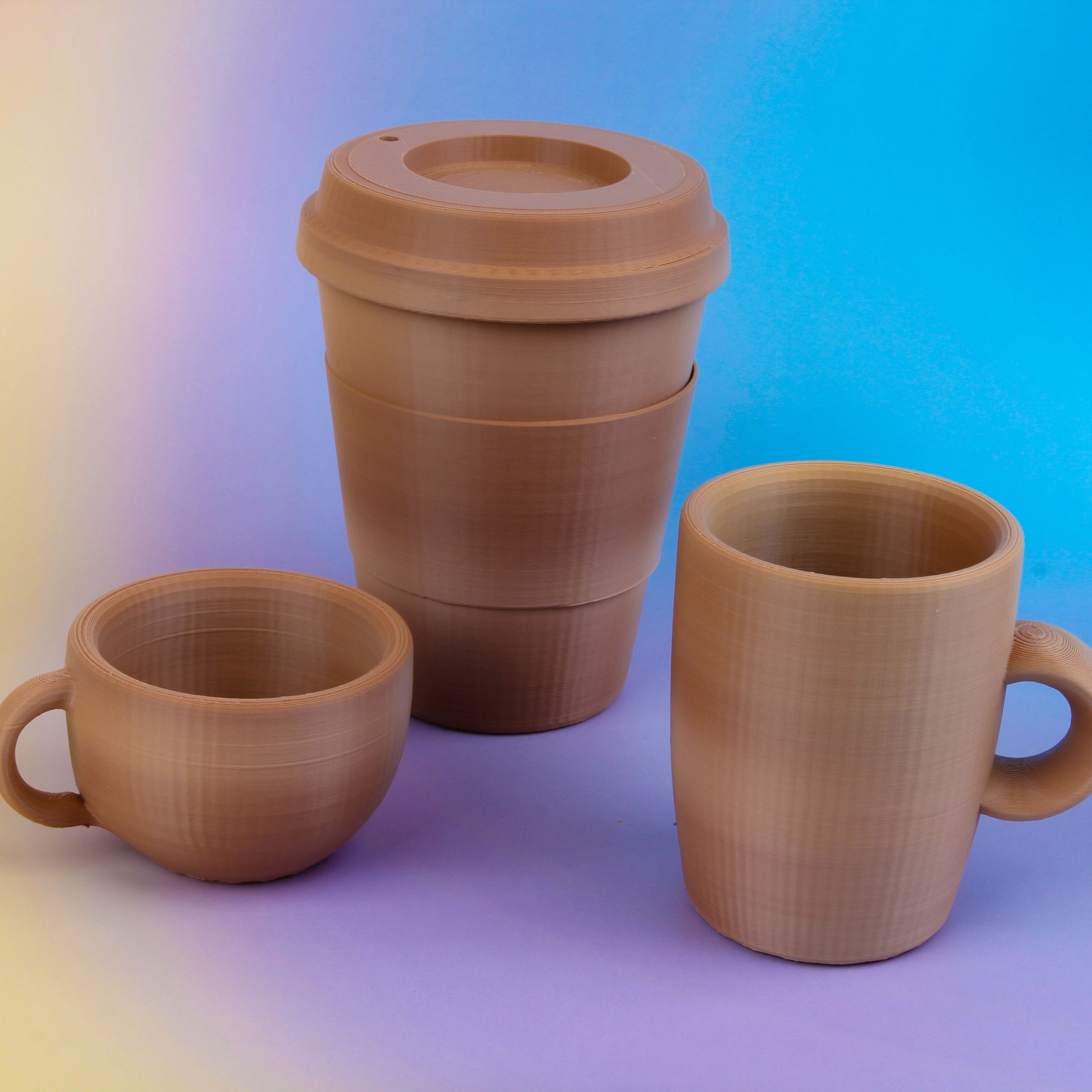 Filamento PLA Mate Gradiente Panchroma color madera - impresión de muestra