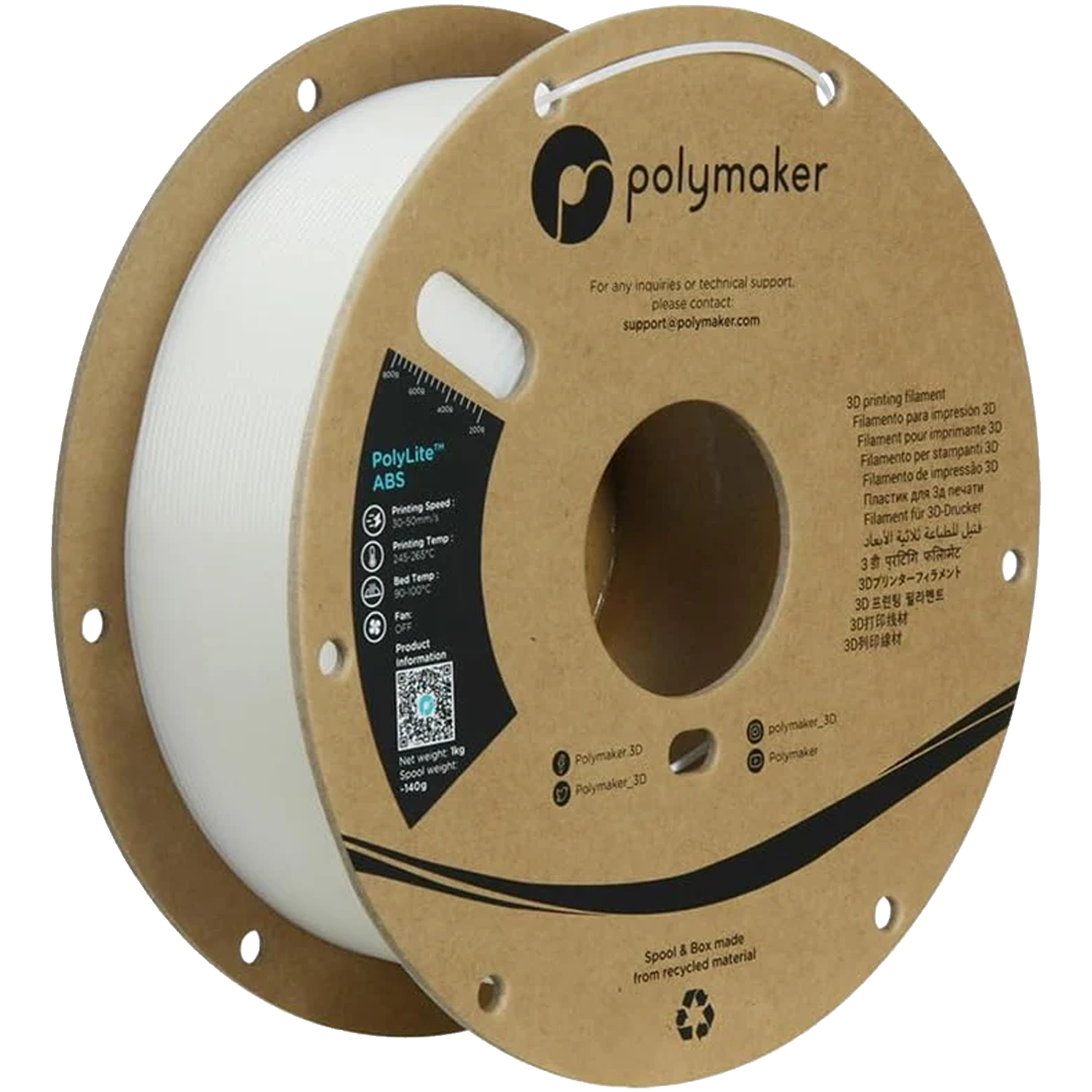 Filamento ABS PolyLite color natural