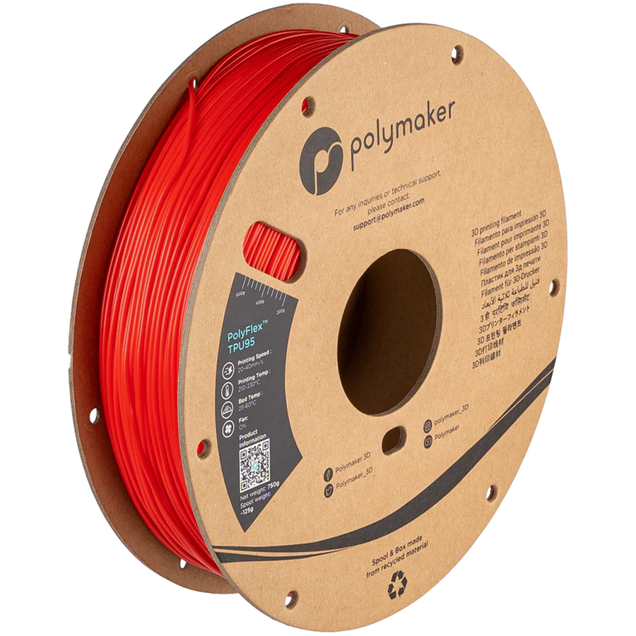 Filamento TPU95 PolyFlex color rojo