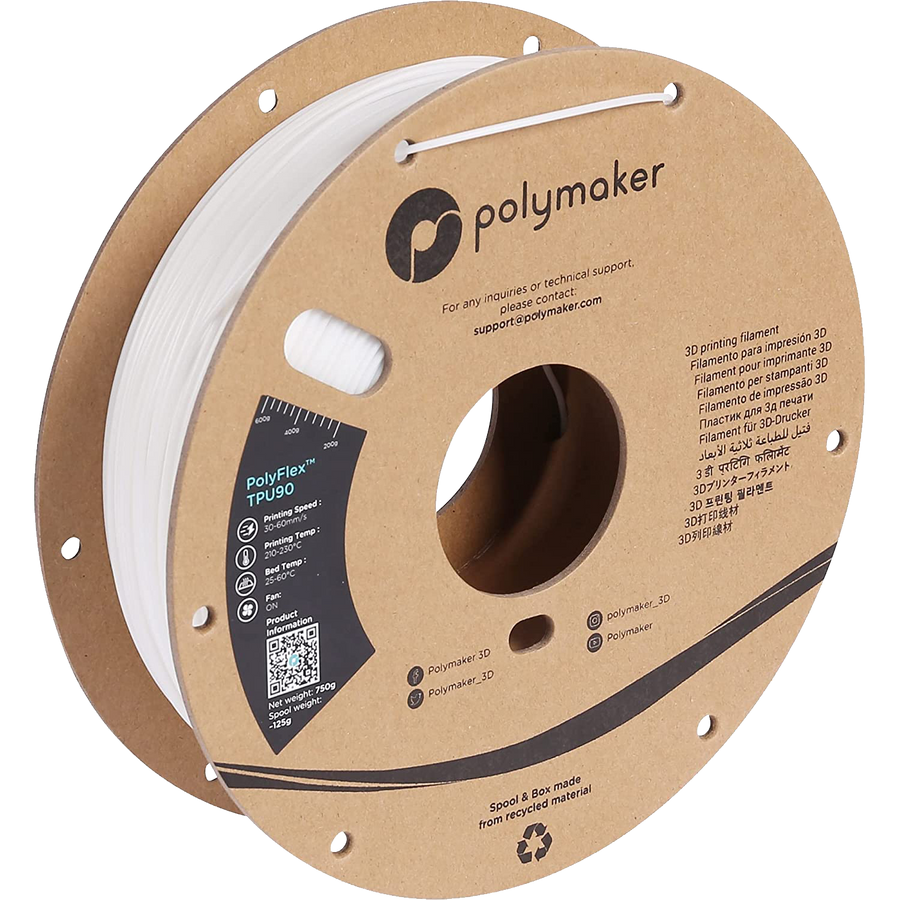 Filamento TPU90 PolyFlex color blanco
